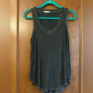 Z Supply Women's Gray Sleeveless V-Neck Top - Black